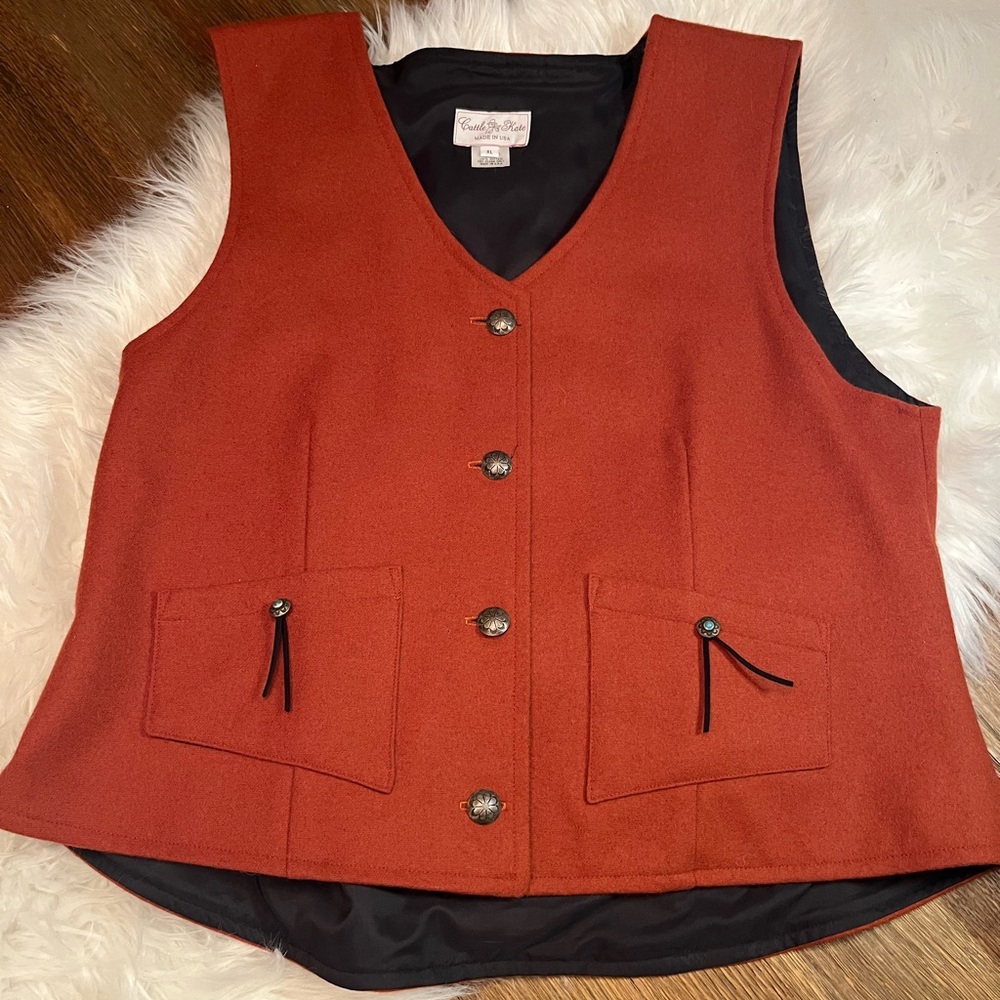 Gorgeous Rust Wool Vest by Cattle Kate